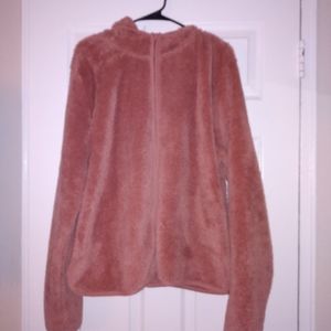 Plus pink plush hoodie